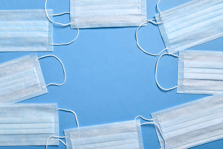 medical protective mask for respiratory protection against viruses, germs, covid or coronavirus, and other infectionsの写真素材