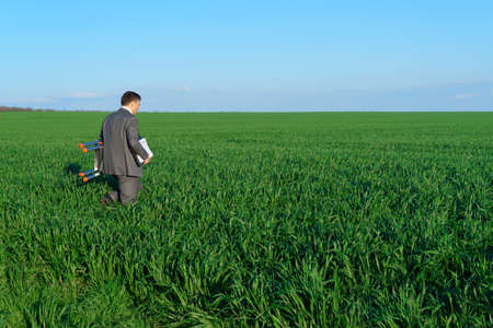 two teenagers boy and girl on the way to the school, education and back to school conceptの写真素材