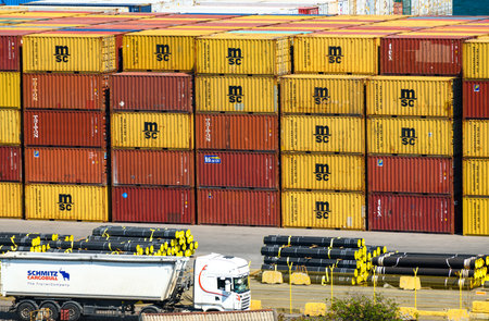 seaport, Odessa, Ukraine, May 4, 2019 - view of the commercial industrial seaport, infrastructure,...