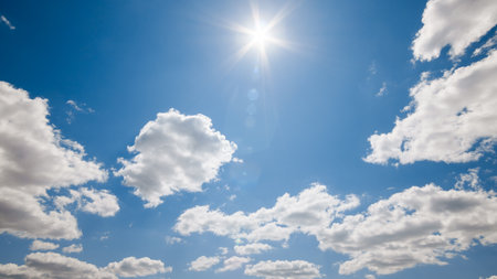 beautiful blue sky with soft white clouds for abstract background