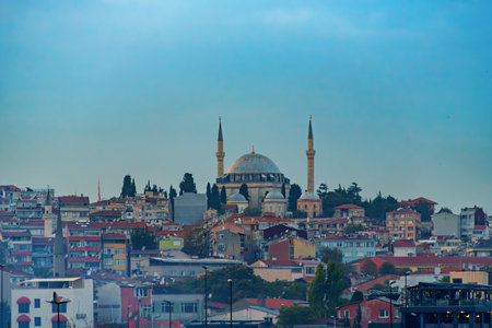 cityscape of Istanbul, Turkey, view to architecture of city against the sunset sky, a popular tourist destinationの写真素材