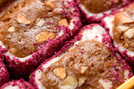 Sweet food Turkish delight, traditional food, assorted locumの写真素材