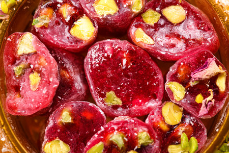 Sweet food Turkish delight, traditional food, assorted locumの写真素材