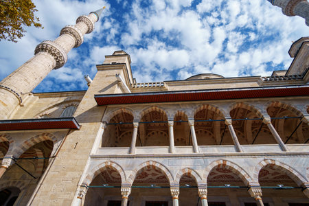 a Mosque against the background of a blue sky, the architecture of the Islamic religion, Istanbul, Turkeyの写真素材