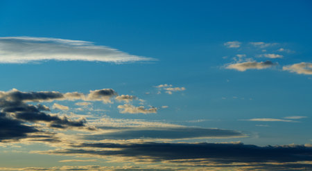 beautiful blue sky with dramatic clouds for abstract background.