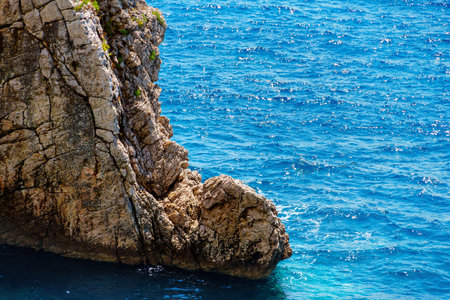Rocky coast of the Adriatic Sea, Montenegro.の写真素材