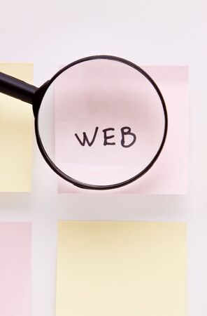 Post it notes, web written onの写真素材