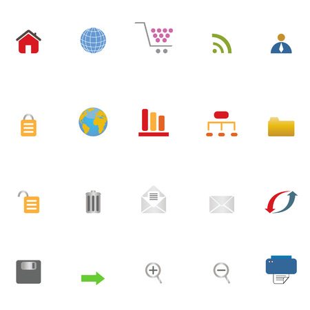 Internet related symbols icon setのイラスト素材