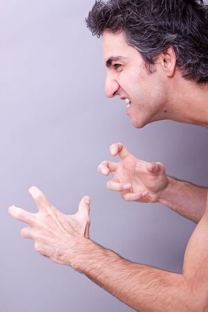 Angry young man ready to have a fight