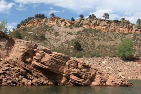 Scenic lake in the desertの写真素材