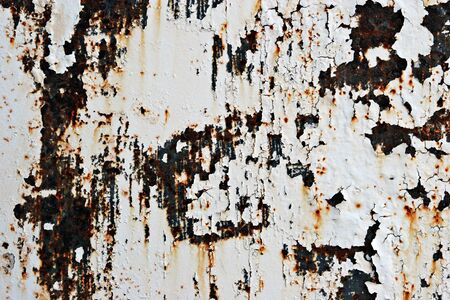 Chipped paint on metal surface