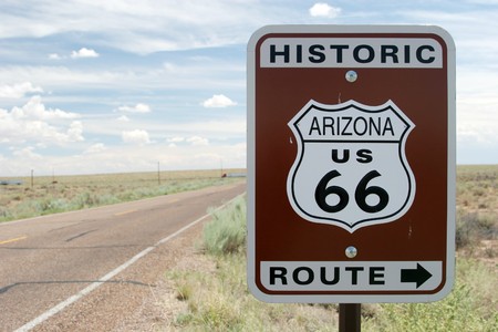 Route 66 road signの写真素材