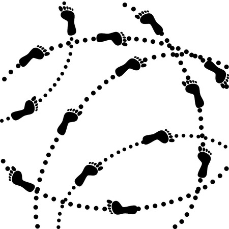 Human footprints on their pathsのイラスト素材