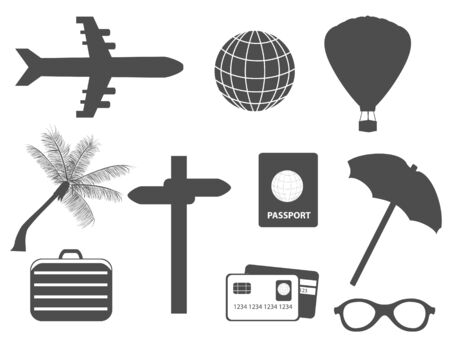 Travel and tourism related itemsのイラスト素材