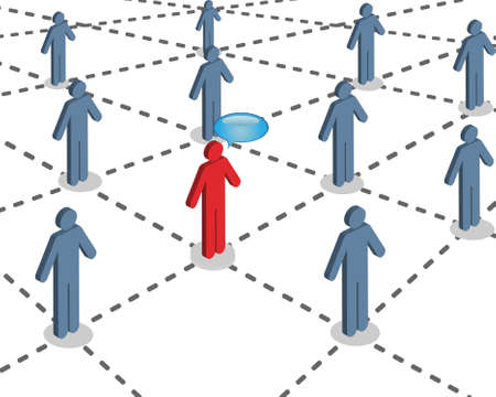 People connected with each other via social networkのイラスト素材