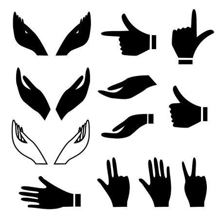 Various hand signs and gesturesのイラスト素材