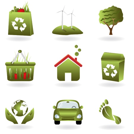 Recycling and green related eco symbolsのイラスト素材