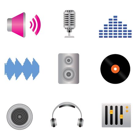 Audio, music and sound icon setのイラスト素材