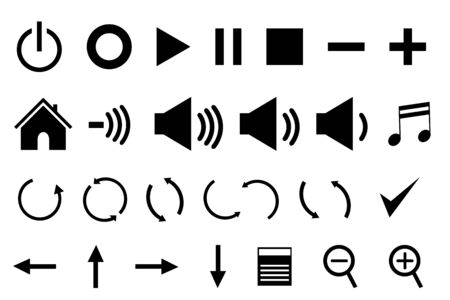 Control panel icons in blackのイラスト素材