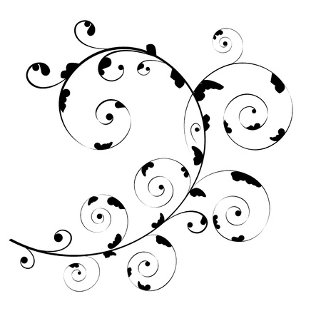 Floral swirly background on whiteのイラスト素材
