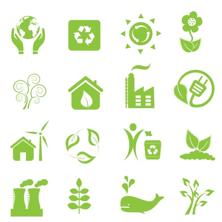 Eco and environment icon setのイラスト素材