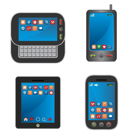 Smart mobile devices and phonesのイラスト素材