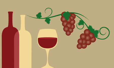 Red wine with red grapesのイラスト素材