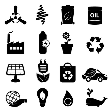 Clean energy and environment icon setのイラスト素材