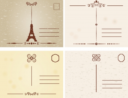 Antique and grungy postcardsのイラスト素材