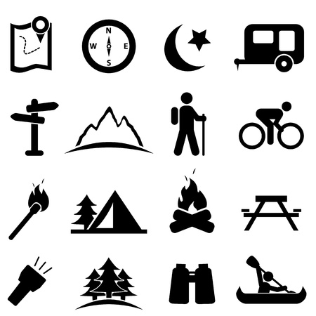 Camping and recreation icon setのイラスト素材
