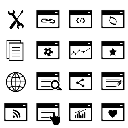 Search engine optimization symbols icon setのイラスト素材