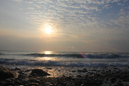 Sunrise at seaの写真素材
