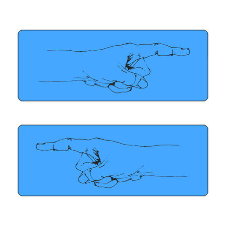 Icon with hand pointing direction  のイラスト素材