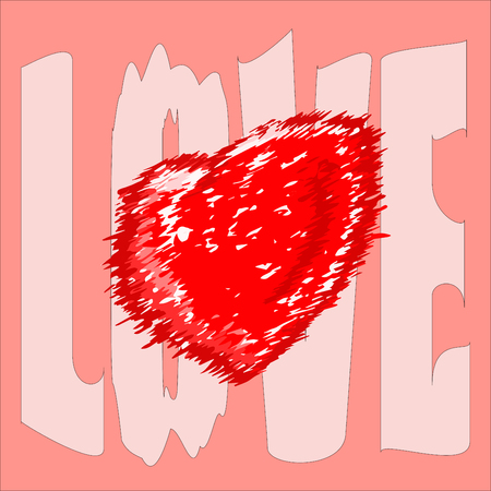 Prickly heart on background barbed  love illustrationのイラスト素材