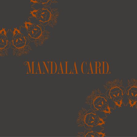 Cards or invitations with mandala pattern.Vector vintage hand-drawn. Vector illustrationのイラスト素材