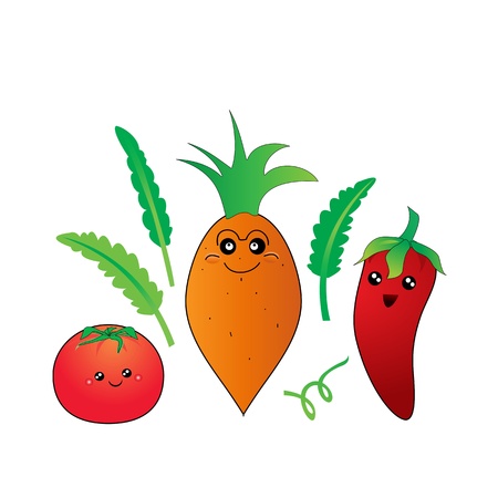 vegetables cartoonのイラスト素材