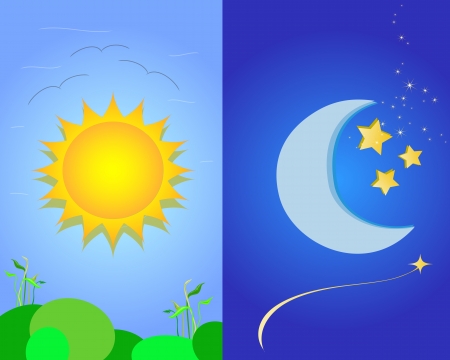 sun and  moonのイラスト素材