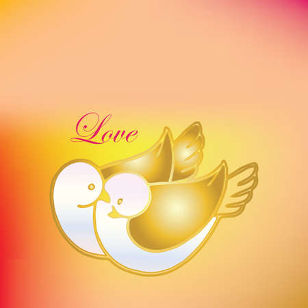 romantic love bird on textのイラスト素材