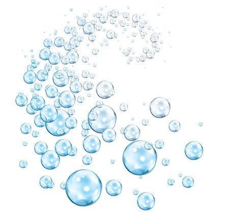 vortex of bubbles blue cyan の写真素材