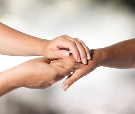 Helping the needy の写真素材