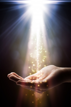 faith falls on your hand の写真素材