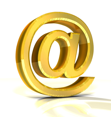 3d golden e-mail symbol の写真素材