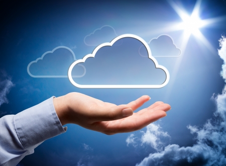 cloud technology in your hand の写真素材