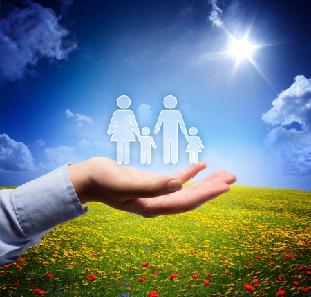 family concept in your hand - serene scene の写真素材