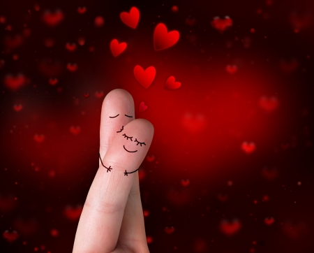 fingers in love s kiss - Valentine s Day の写真素材