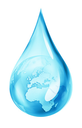 earth in water drop の写真素材