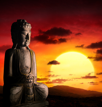 spiritual background of Asian culture with buddha の写真素材