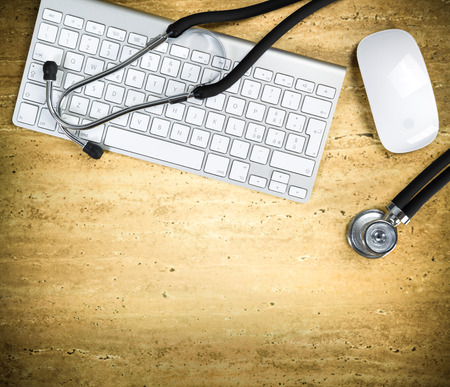 medical desktop with free spaceの写真素材