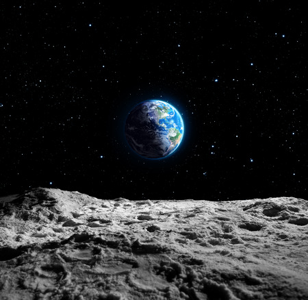 Views of Earth from the moon surface