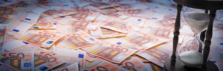 timer euro loan concept defocus with empty space for text